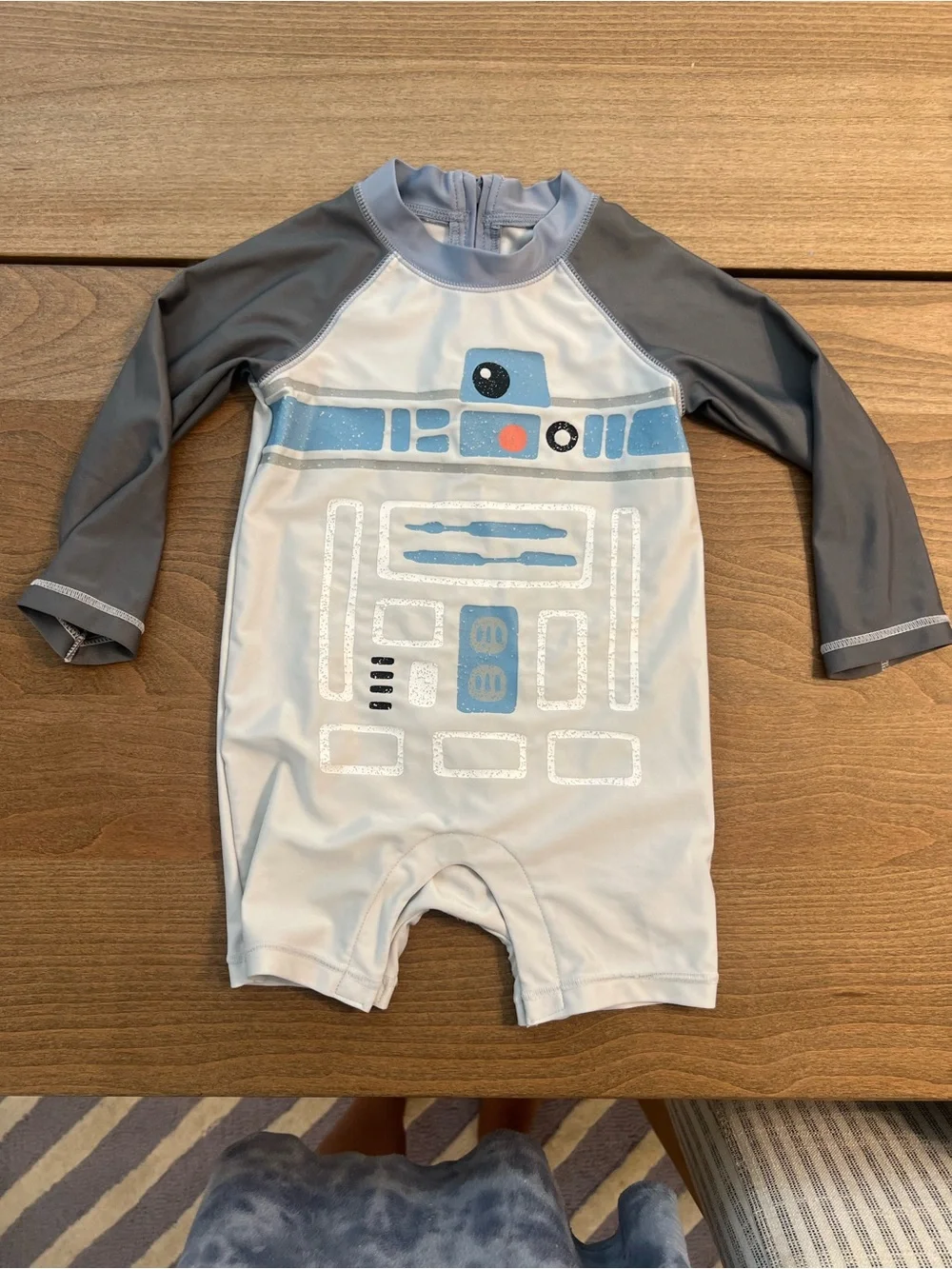 GAP Baby Star Wars Rash Guard Romper - Light Gray & Blue